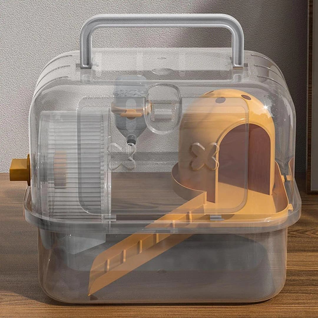 قفص حمل الهامستر للسفر خنزير غينيا جيربيل سكر جليدر هامستر قزم قفص خارجي للحيوانات الأليفة حقيبة حمل - 2