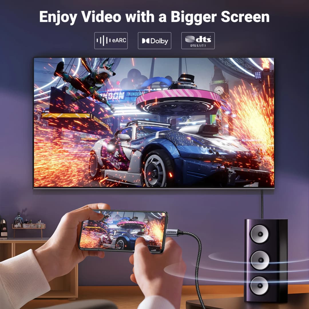 كابل UGREEN من USB C إلى Displayport 8K، متوافق مع iPhone 15 وMacbook Pro وiPad، يدعم Thunderbolt 3/4، سرعة 32.4 جيجابت/ثانية - 6