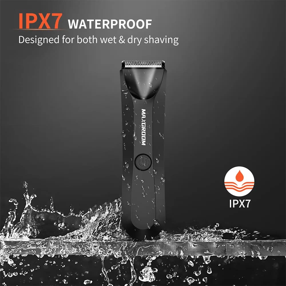 MAXGROOM Shaver for Men Ball Trimmer for Groin Pubic Grooming Body Hair Trimmer Replaceable Ceramic Blade Heads Electric Razor - 6