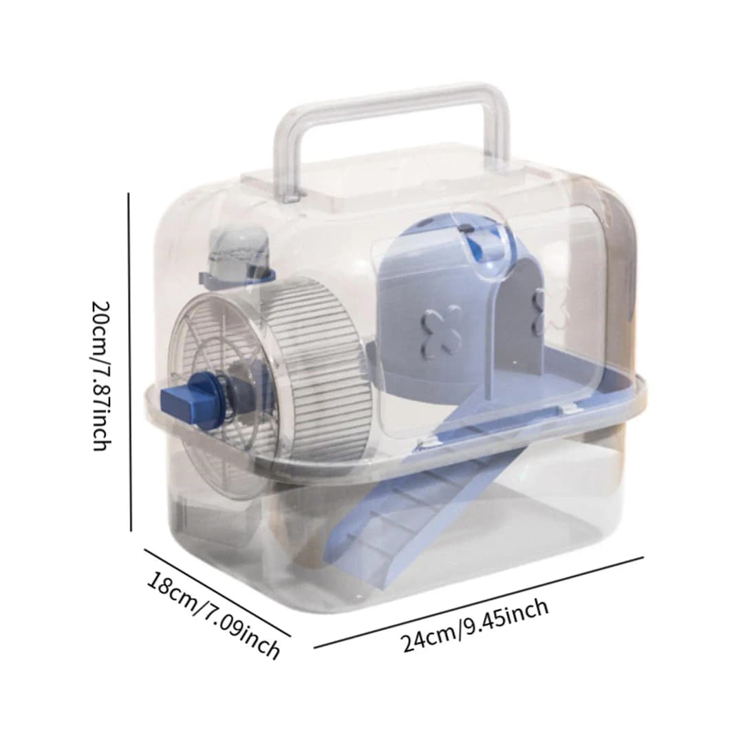 قفص حمل الهامستر للسفر خنزير غينيا جيربيل سكر جليدر هامستر قزم قفص خارجي للحيوانات الأليفة حقيبة حمل - 5