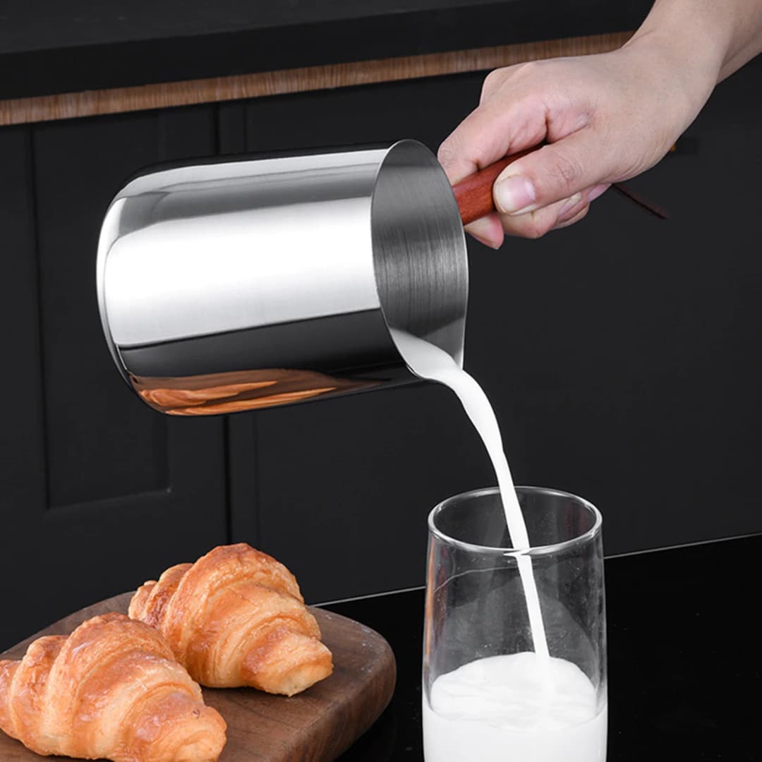 إبريق قهوة تركية من الفولاذ المقاوم للصدأ مع مقبض طويل - أدوات مطبخ - 5