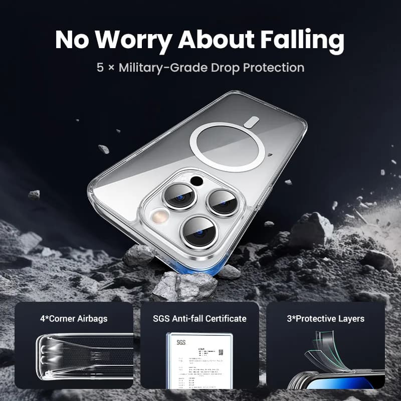 جرين غطاء مغناطيسي لهاتف آيفون 17 و16 و15 و14 و13 برو ماكس، غطاء واقي من الصدمات لهاتف آيفون 16 برو ماكس بلس 16 برو ماكسيف TPU - 3