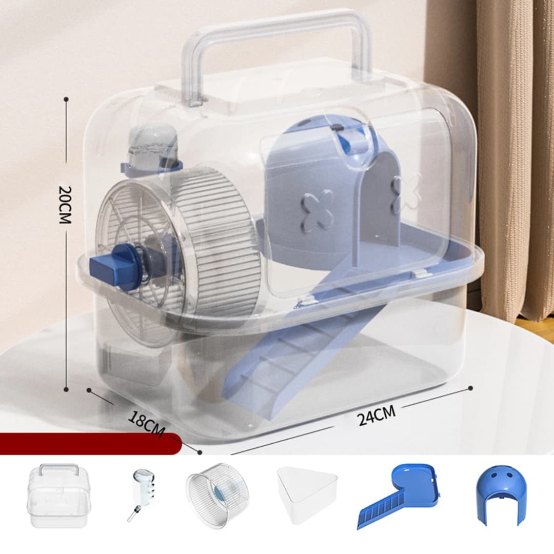 قفص حمل الهامستر للسفر خنزير غينيا جيربيل سكر جليدر هامستر قزم قفص خارجي للحيوانات الأليفة حقيبة حمل - 6