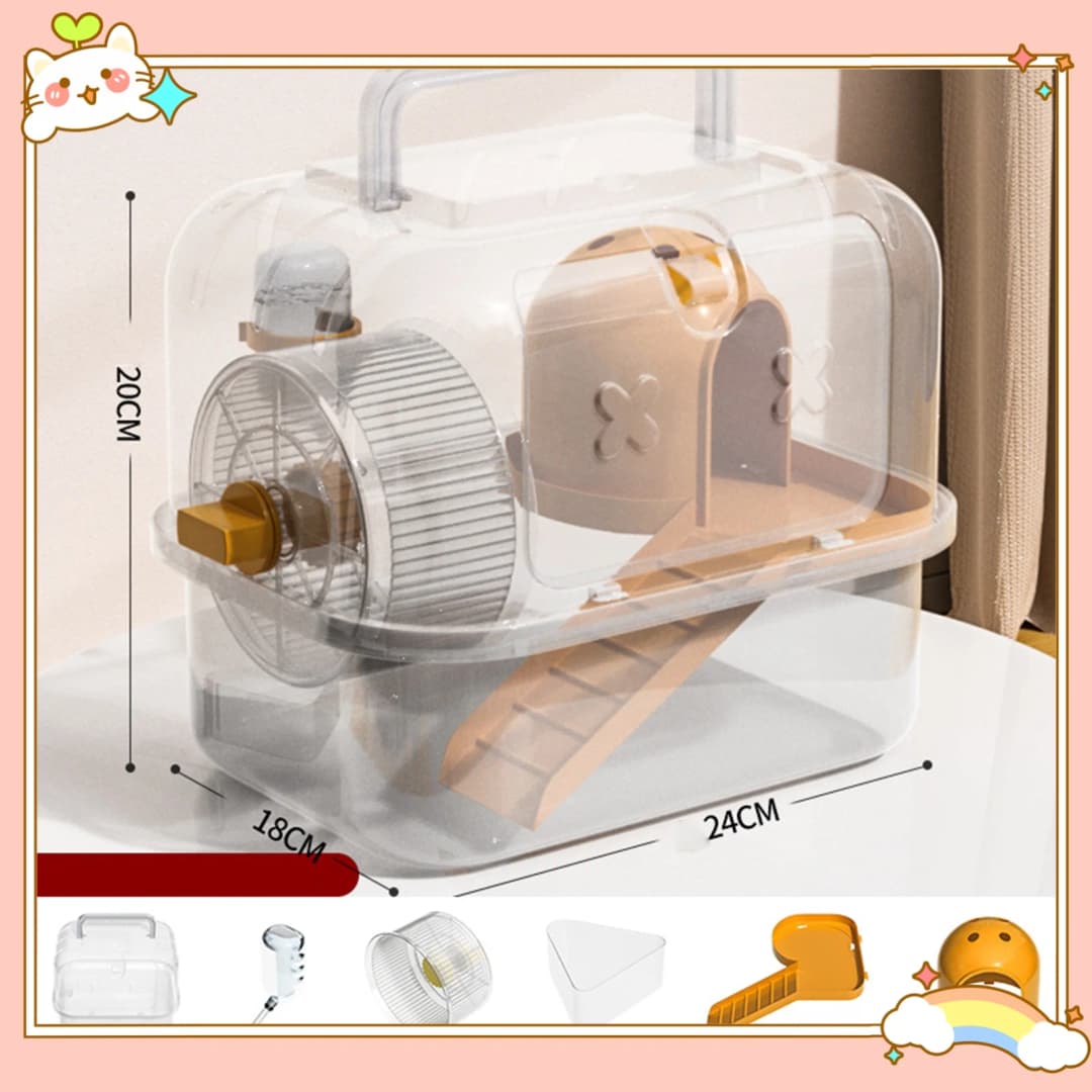 Guinea Pig Travel Hamster Carrier Cage for Gerbil Sugar Glider Dwarf Hamster Outdoor Pet Outgoing Cage Carrier Case