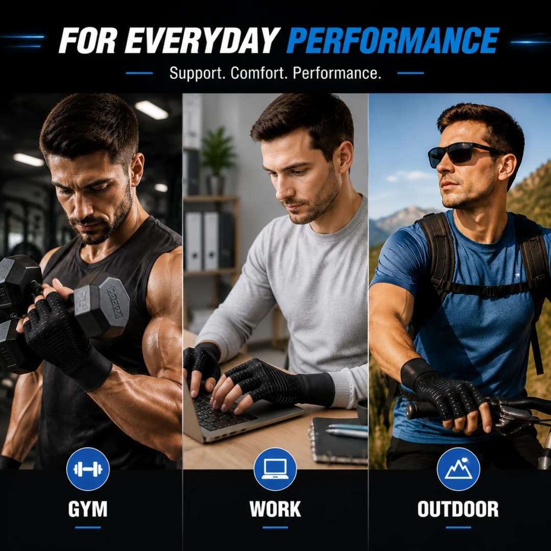 Half Finger Fitness Gloves for Men Women Compression Workout Gloves Gym Training Weight Lifting Gloves Anti Slip Breathable Supp - 3