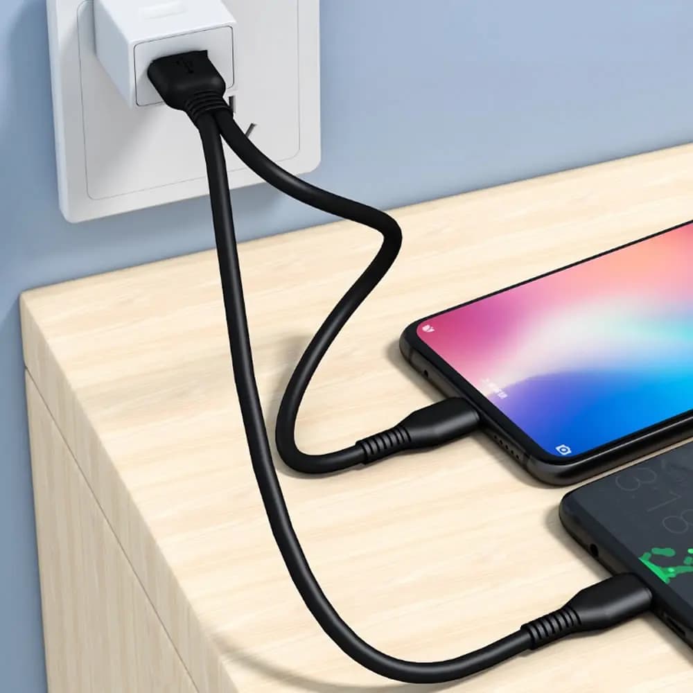 5 فولت المزدوج USB C متعدد نوع C الفاصل الحبل 20 سنتيمتر قصيرة 2 في 1 نوع C مايكرو USB كابل شحن لشاحن جهازين - 2