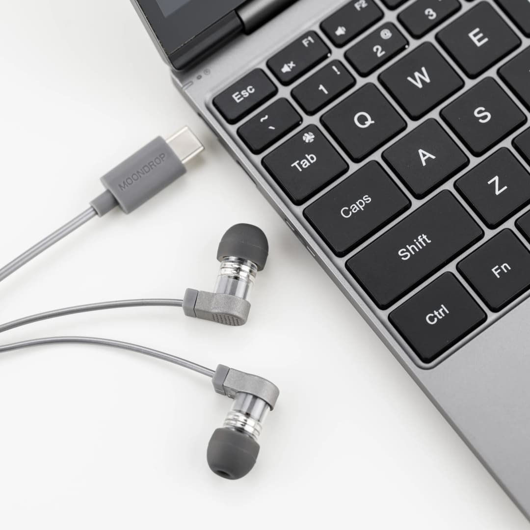 سماعات Moondrop Quark 2 /Quark2 HiFi USB-C مشغل ديناميكي صغير داخل الأذن مع ميكروفون، سماعات TypeC لـ iPhone Android PC - 4