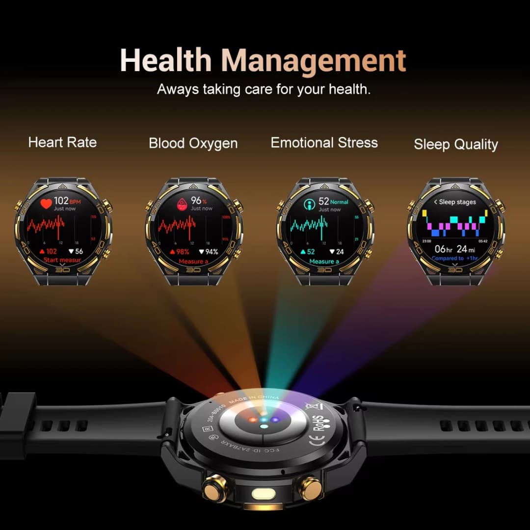 Blackview W90 Pro Smartwatch 1.43" AMOLED Display 900mAh Blood GPS Trace Oxygen,Bluetooth Calling Heart Rate Monitor Watch Men - 5