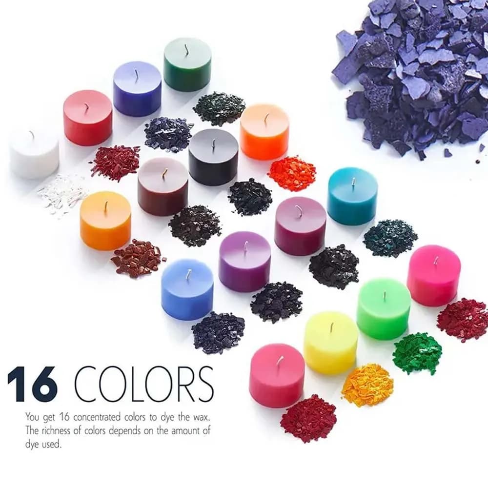 Premium Candle Making Kit: 16 Vibrant Colors, 5g Each - Perfect for DIY Candle Crafting & Dyeing Projects - 2