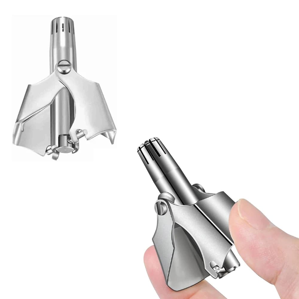 ماكينة تشذيب شعر الأنف من Brangdy للرجال، من الفولاذ المقاوم للصدأ، ماكينة حلاقة يدوية ميكانيكية، أدوات إزالة الشعر قابلة للغسل مع فرشاة