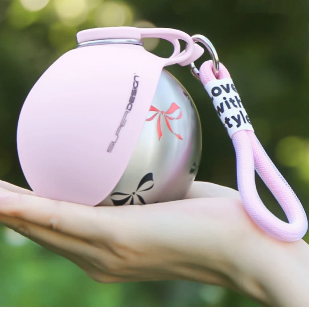 زجاجة ماء محمولة للكلاب الصغيرة، 2 في 1، مضادة للتسرب، مدمجة، من الفولاذ المقاوم للصدأ والسيليكون - 4