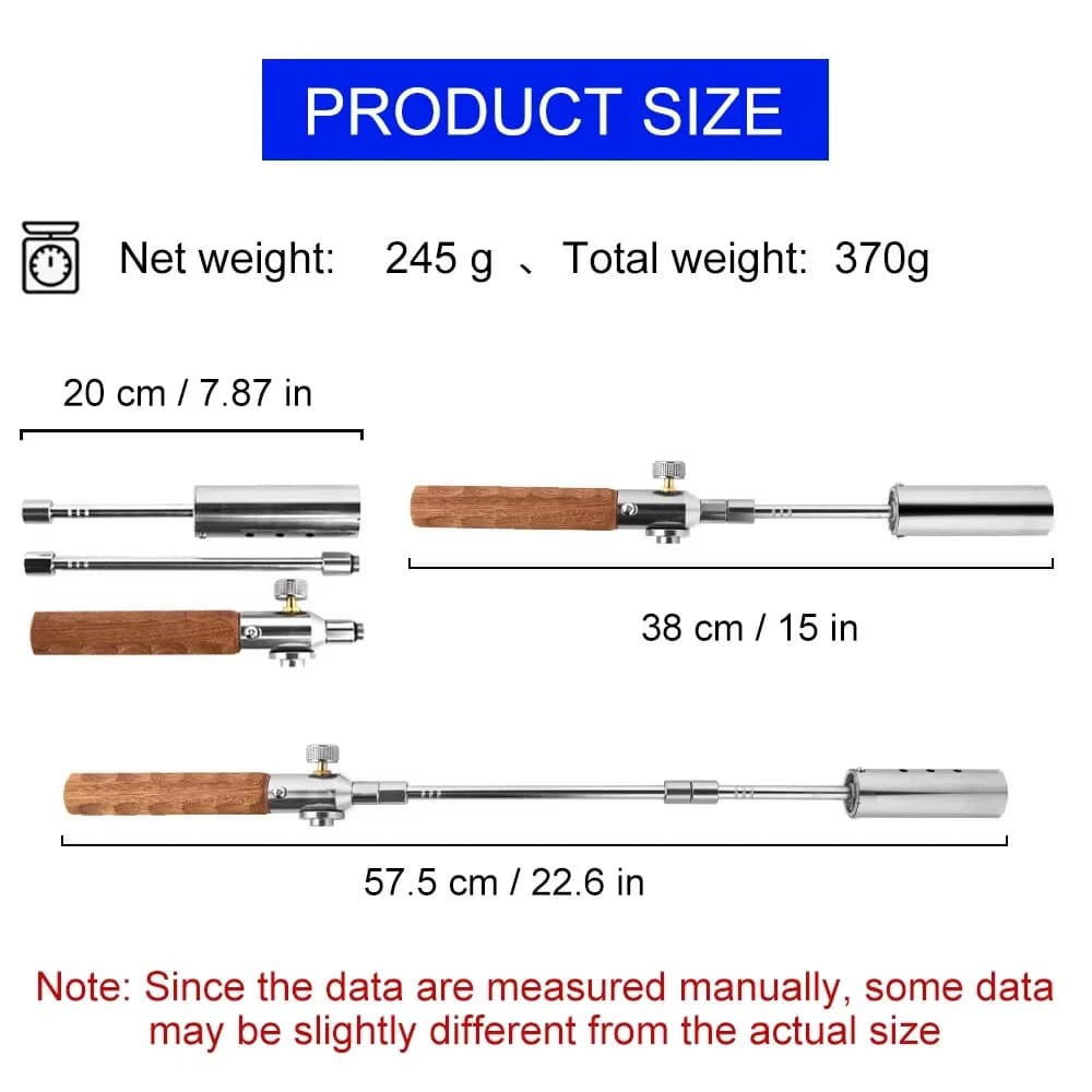 Pandatour Camping Long Flame Igniter Outdoor Portable Wooden Handle Burner Picnic BBQ Gas Tank Spray Gun Removable Stove Toolkit - 3