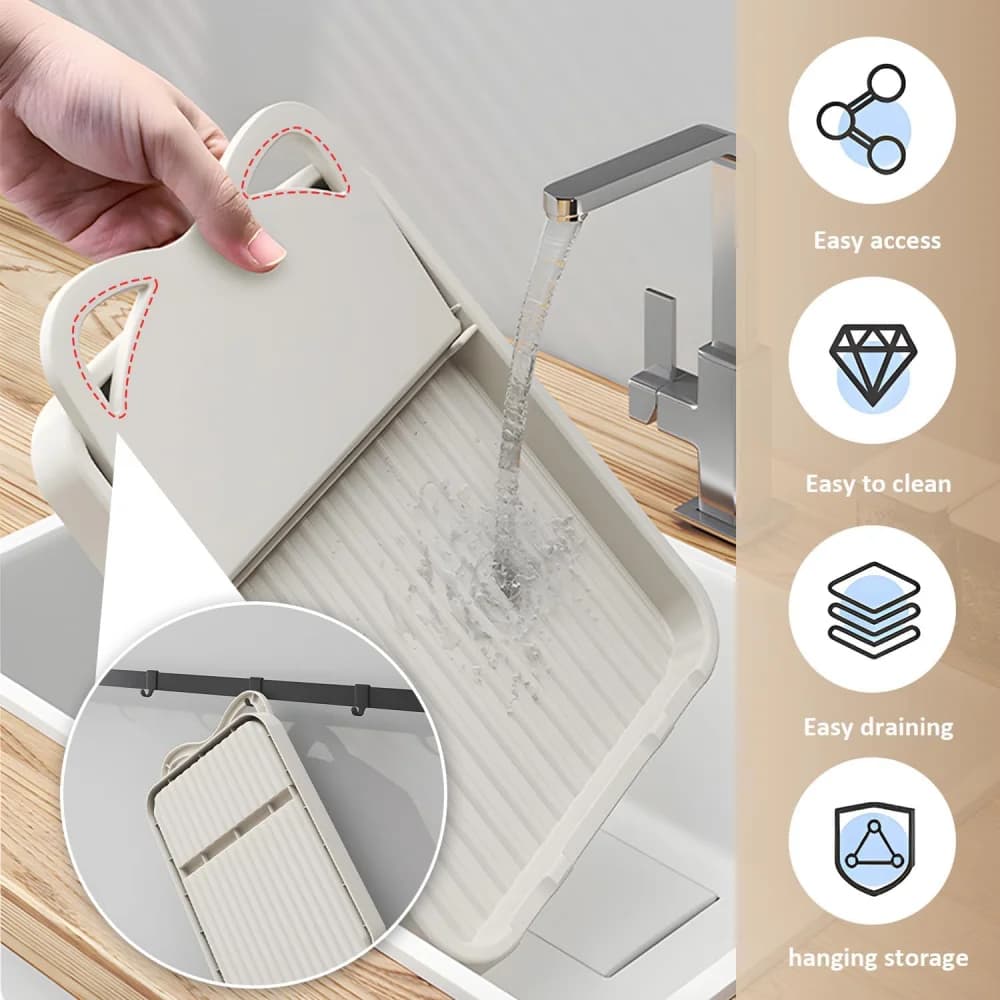 رف ملعقة المطبخ - رف غطاء الوعاء ورف الملعقة - أدوات صغيرة متعددة الأغراض للحفاظ على نظافة كونترتوب - رف سيليكون - 3