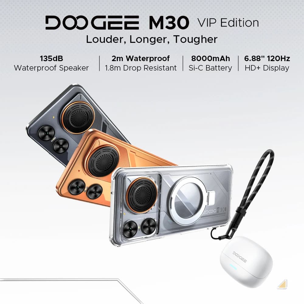 DOOGEE M30 Smartphon Android 16 6.88" HD+IPS Display Octa Core Mobile Phone 48GB(6+42)+256GB 8000mAh 64M Camera NFC 33W Chaging - 2