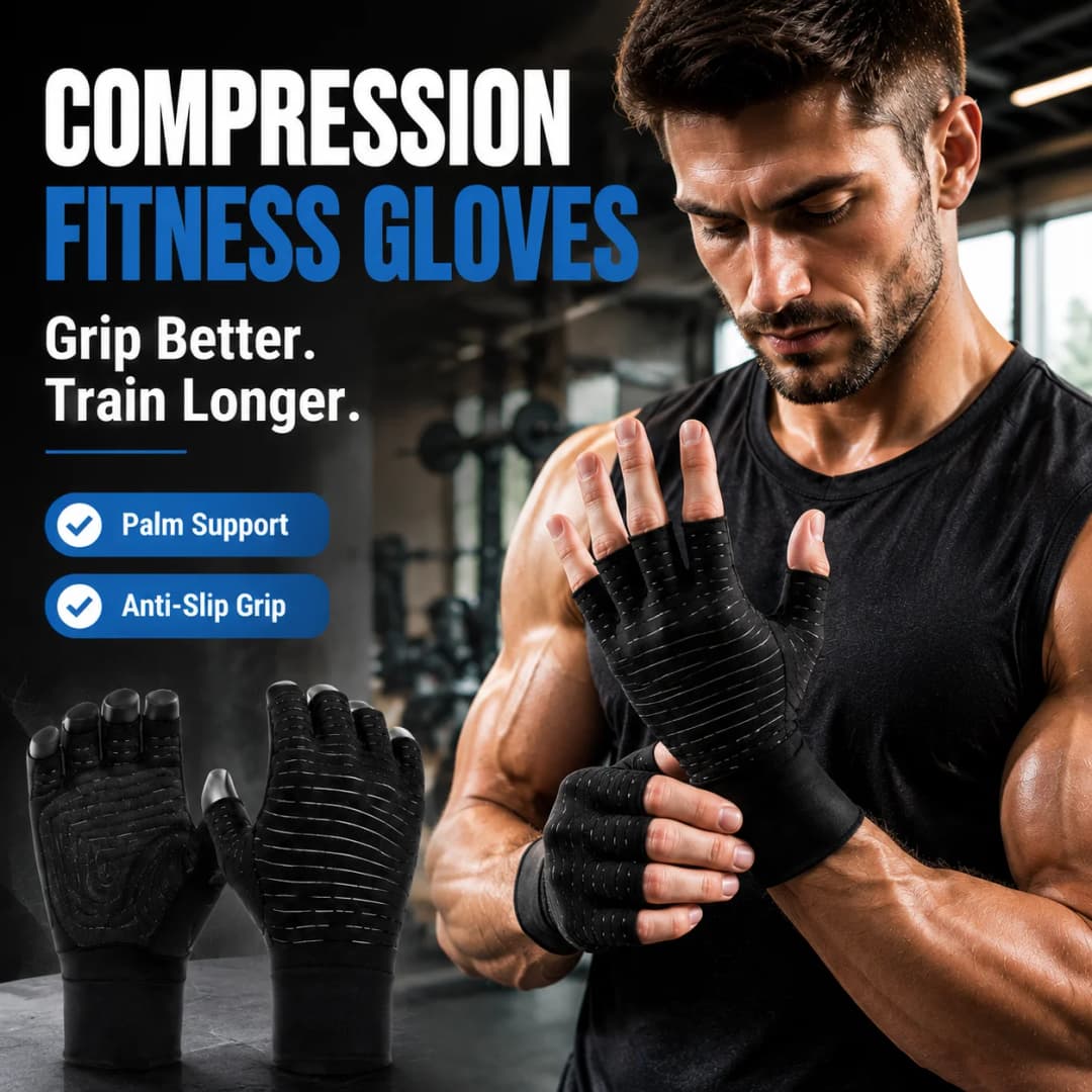 Half Finger Fitness Gloves for Men Women Compression Workout Gloves Gym Training Weight Lifting Gloves Anti Slip Breathable Supp