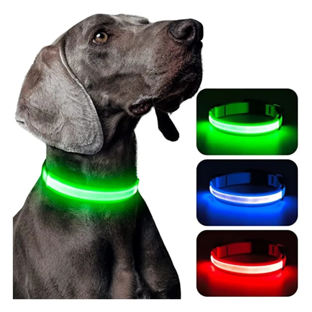 طوق مضيء LED قابل للتعديل طوق كلب مضيء USB قابل لإعادة الشحن وميض مضاد للفقدان/تجنب حوادث السيارات طوق كلاب منتجات الحيوانات الأليفة - 2