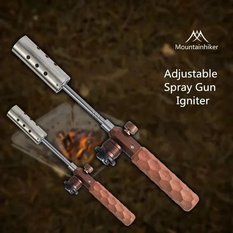 Pandatour Camping Long Flame Igniter Outdoor Portable Wooden Handle Burner Picnic BBQ Gas Tank Spray Gun Removable Stove Toolkit - 5