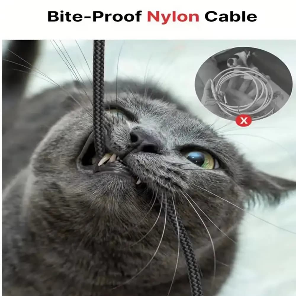 كابل شحن سريع 5 في 1، PD 65 واط، USB C، نايلون مضفر، متوافق مع iPhone وسامسونج وماك بوك - 5