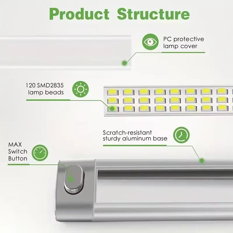 12V-80V LED Interior Light Bar Strips Ultra-Bright 120LEDs Car Reading Lights For Trailers Trucks Boats RVs Durable Work Light - 4