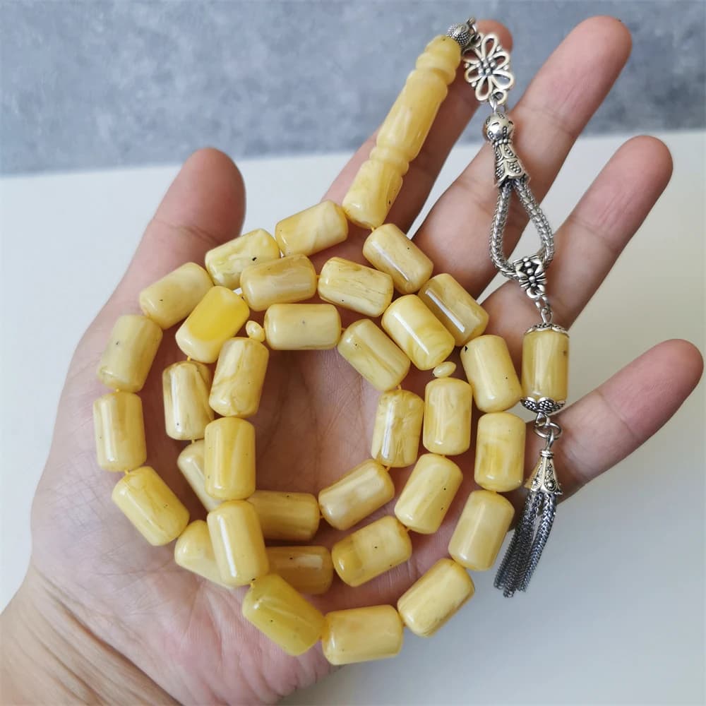 تسبيح 33 خرزة كبيرة الحجم خرز صلاة إسلامي اسطوانة 9*16 مللي متر راتينج تسبيح عربي مسبحة إسلامية رمضان هدية عيد تسبيح - 6