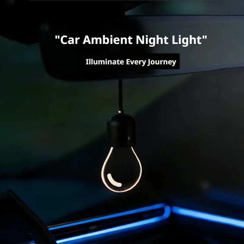 SEAMETAL Elegant Bulb Light Car Pendant Mirror Hanging Soft Glow LED Ambient Light Night Light Decoration Ornament for Vehicle - 4