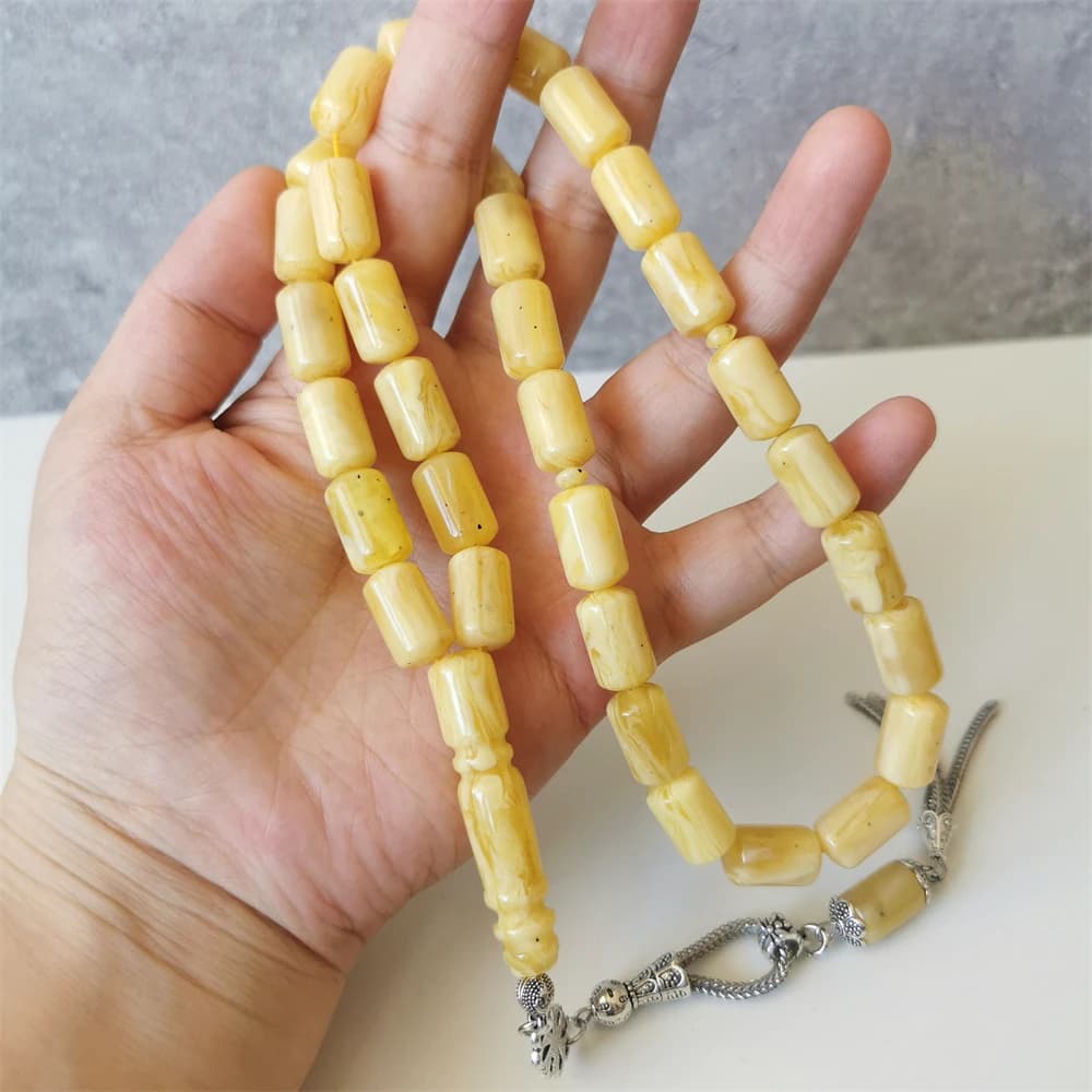 تسبيح 33 خرزة كبيرة الحجم خرز صلاة إسلامي اسطوانة 9*16 مللي متر راتينج تسبيح عربي مسبحة إسلامية رمضان هدية عيد تسبيح - 4