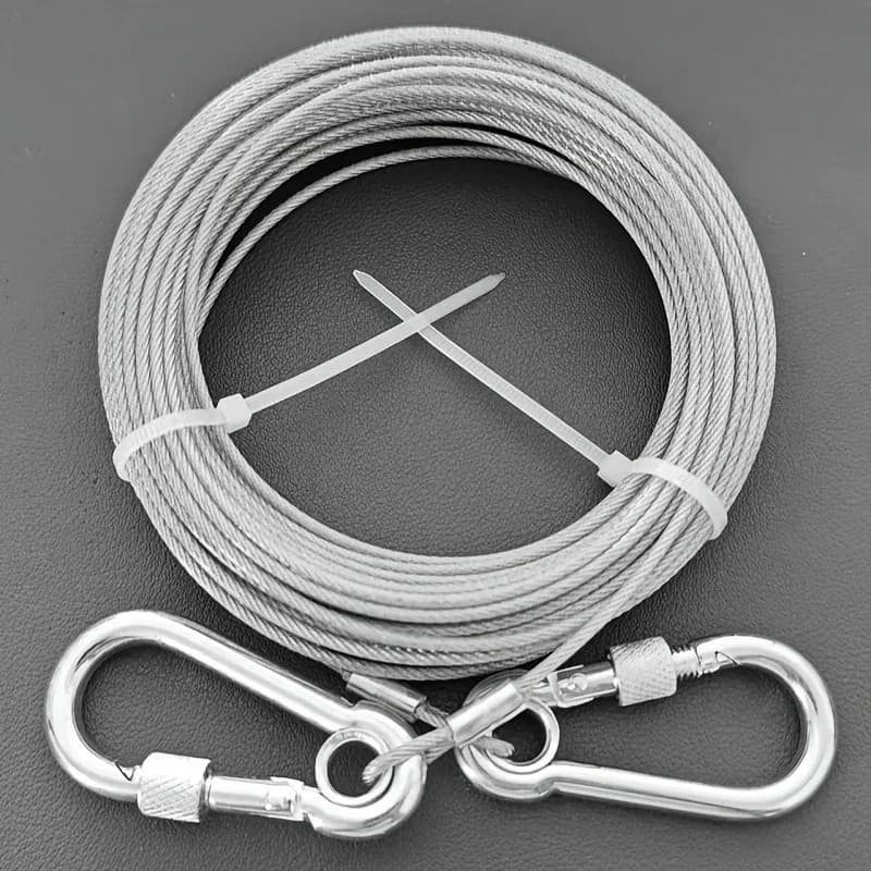 Heavy-Duty Reflective Dog Tie-Out Cable, 250 lbs Capacity - Stainless Steel with Swivel Snap Hooks - Ideal for Outdoor, Yard & C - 6