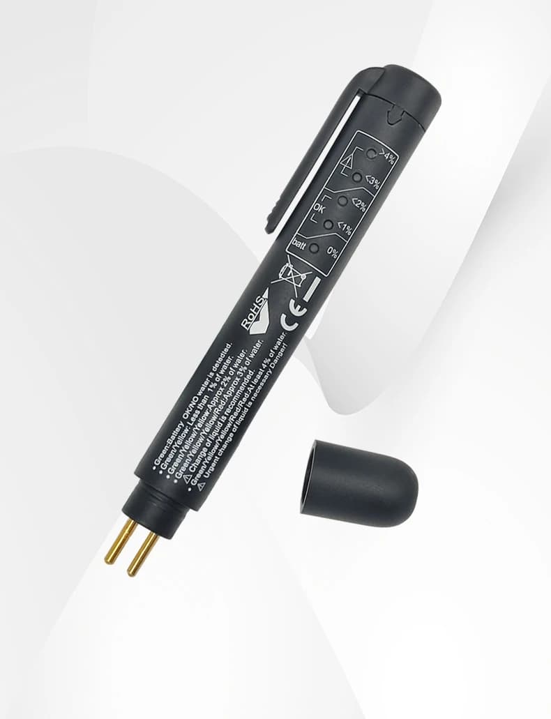 قلم اختبار سائل الفرامل مع 5 مؤشرات LED أداة اختبار سائل فرامل عالمية أدوات قياس رطوبة الزيت قلم اختبار الجودة