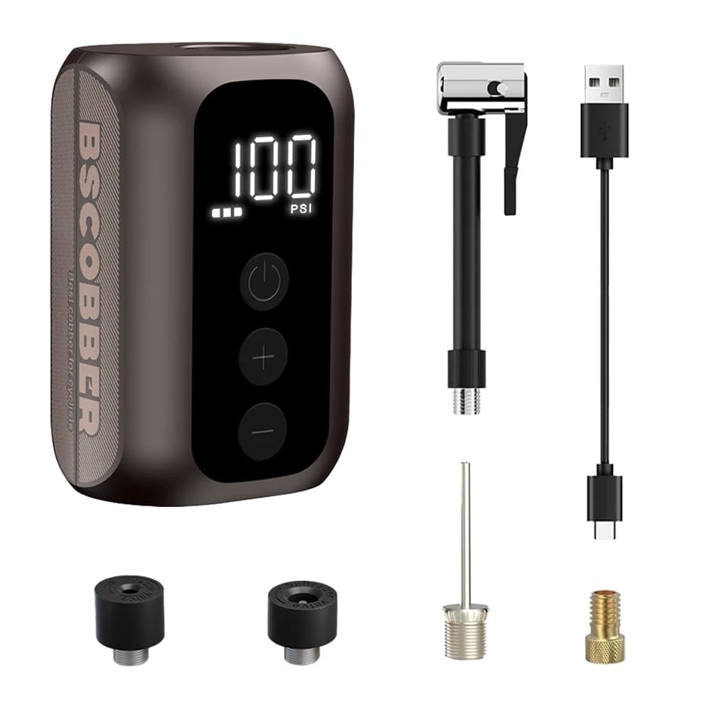 مضخة هواء محمولة BSCOBBER A5mini، قابلة لإعادة الشحن، لاسلكية، إكسسوارات دراجات، منفاخ إطارات، ضغط عالي 100 رطل لكل بوصة مربعة - 6
