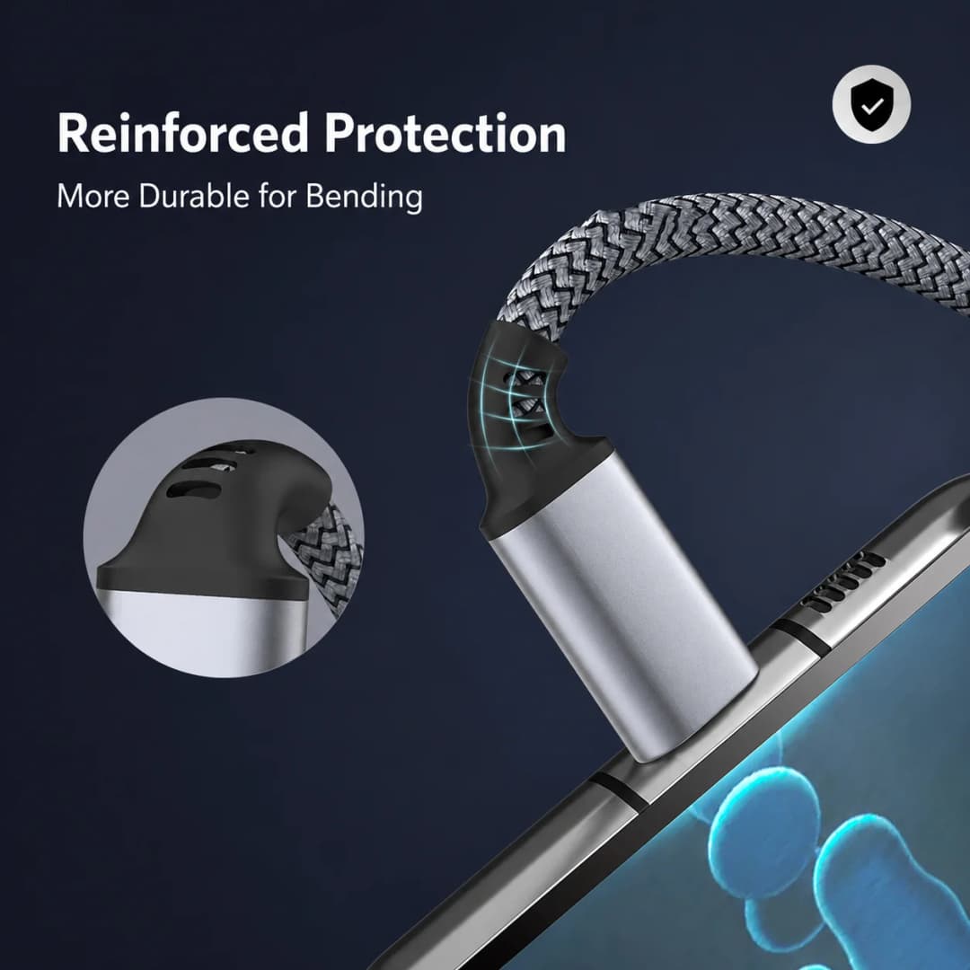 USB C to USB C Cable 60W PD Fast Charging 480Mbps Data Transfer Nylon Braided Type C Cord Metal Shell for Phone Tablet Laptop - 6