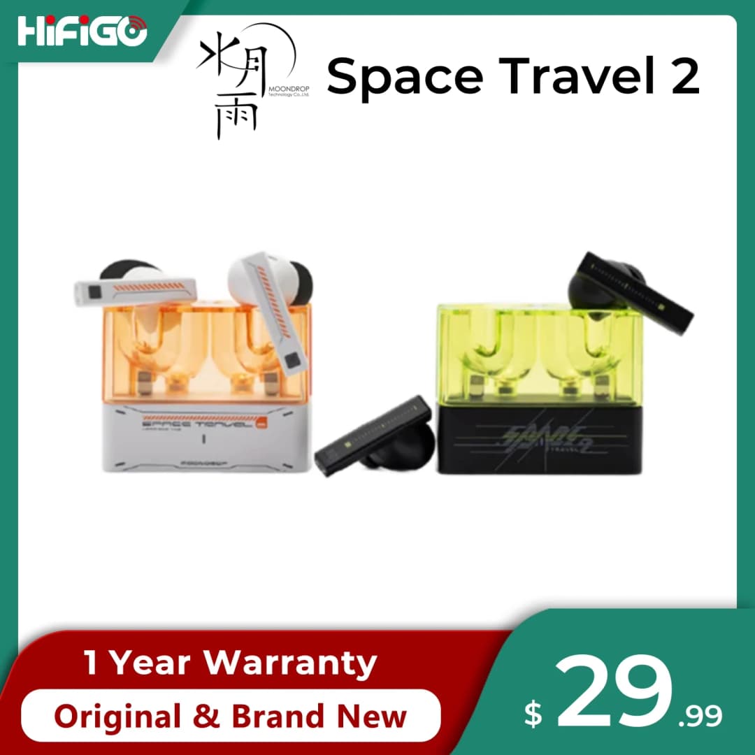 سماعة MOONDROP Space Travel 2 هاي فاي عزل الضوضاء TWS بلوتوث 6.0 لاسلكية ANC وضع الألعاب منخفض الكمون SBC/AAC سماعة رأس للألعاب
