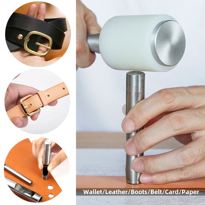 مجموعة أدوات ثقب الجلد من WUTA، 1-15 قطعة، لصناعة الأحزمة والساعات والقماش - اصنعها بنفسك - 4
