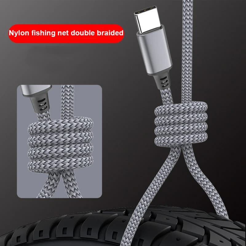 USB C to USB C Cable 60W PD Fast Charging 480Mbps Data Transfer Nylon Braided Type C Cord Metal Shell for Phone Tablet Laptop - 5