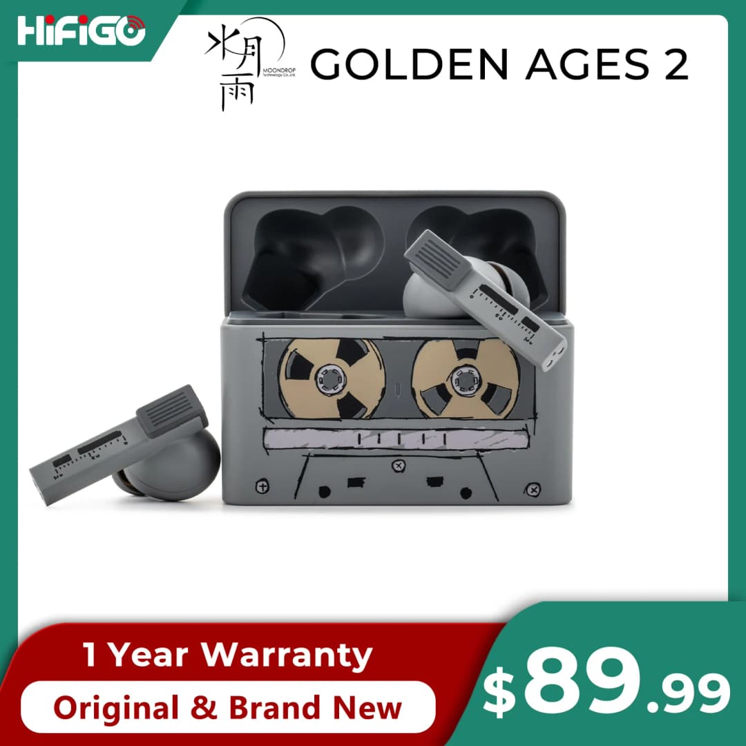 سماعات أذن لاسلكية Moondrop Golden Ages 2 TWS HiFi مع ضبط مخصص وتكوين Al، سماعات ألعاب موسيقية DSP
