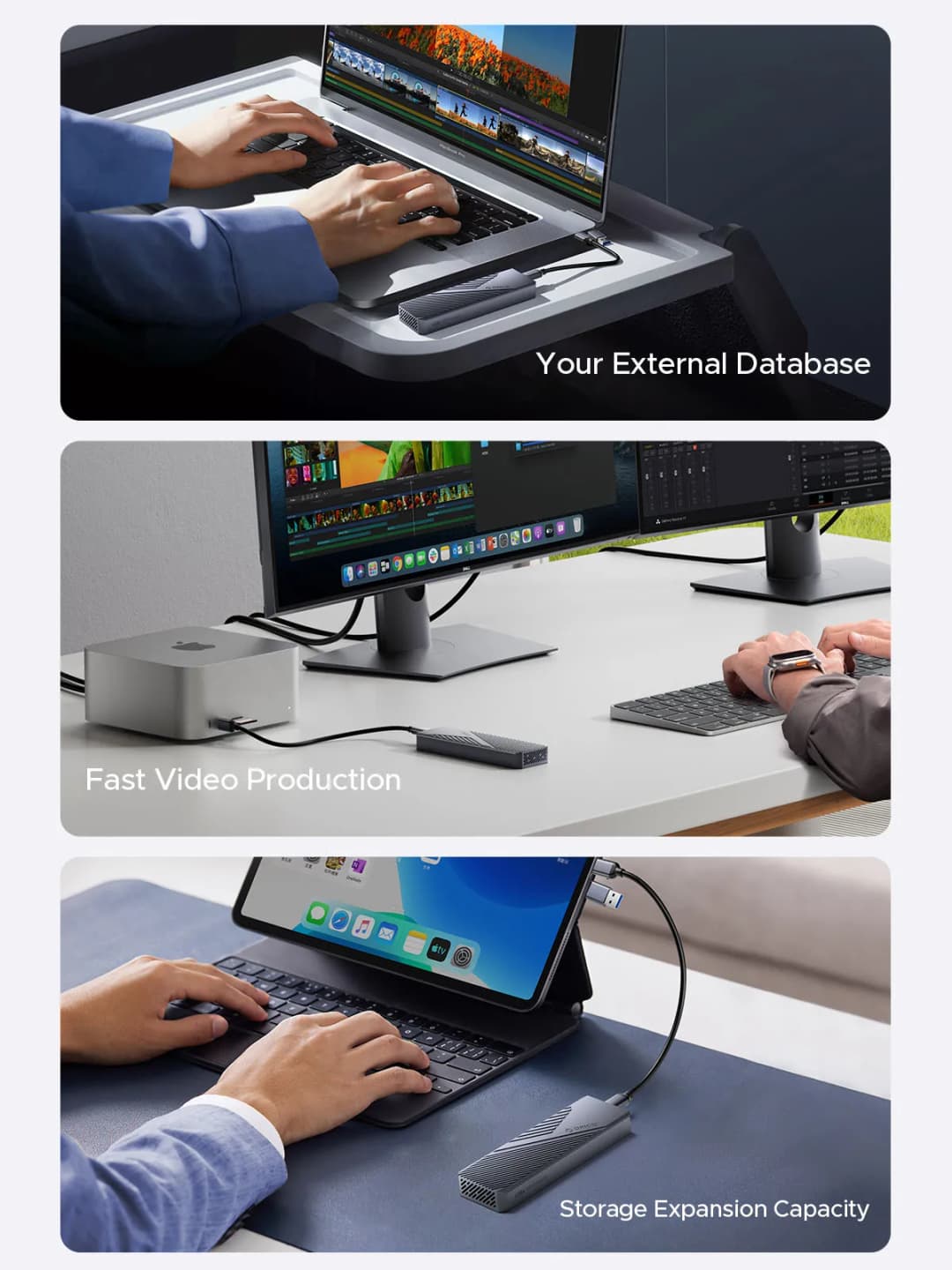 ORICO USB4 40Gbps Enclosure 8TB PCIe4.0 NVME Enclosure (Aluminum), Thunderbolt 3/4 Compatible for mac mini iMac - 6