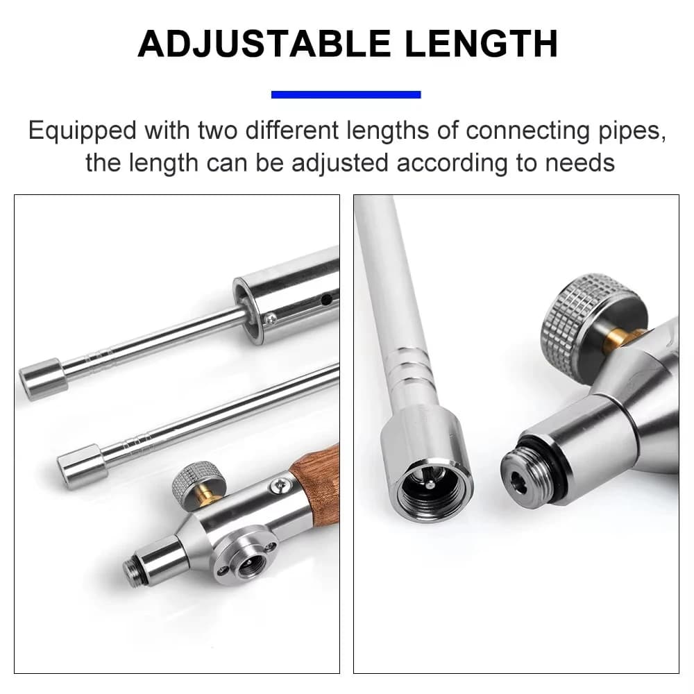 Pandatour Camping Long Flame Igniter Outdoor Portable Wooden Handle Burner Picnic BBQ Gas Tank Spray Gun Removable Stove Toolkit - 6
