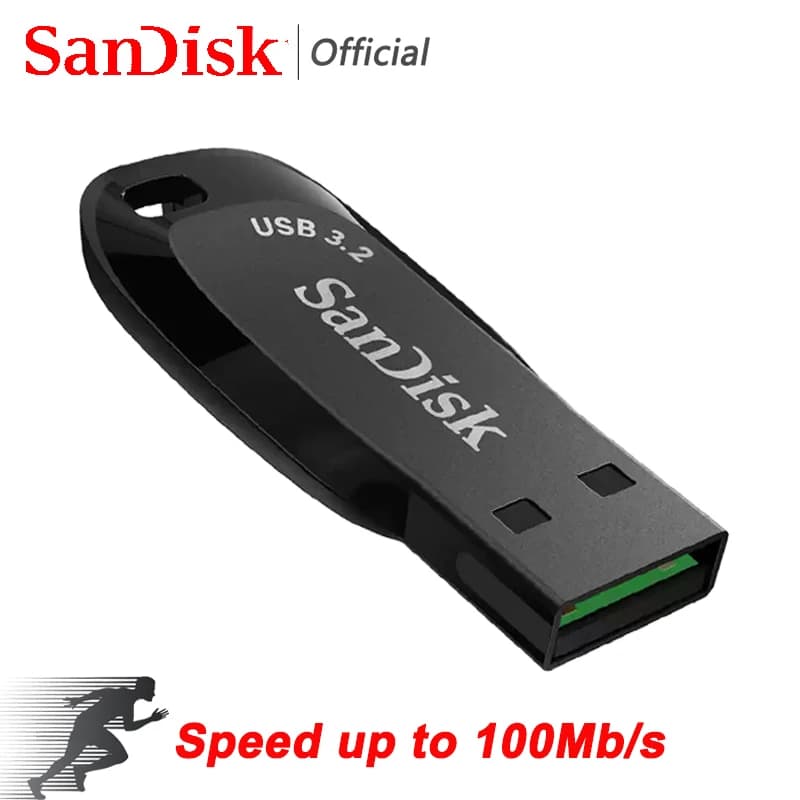ذاكرة فلاش Sandisk USB 3.2 بسعات 512 جيجا، 256 جيجا، 128 جيجا، 64 جيجا، 32 جيجا، سرعة نقل حتى 100 ميجا/ثانية