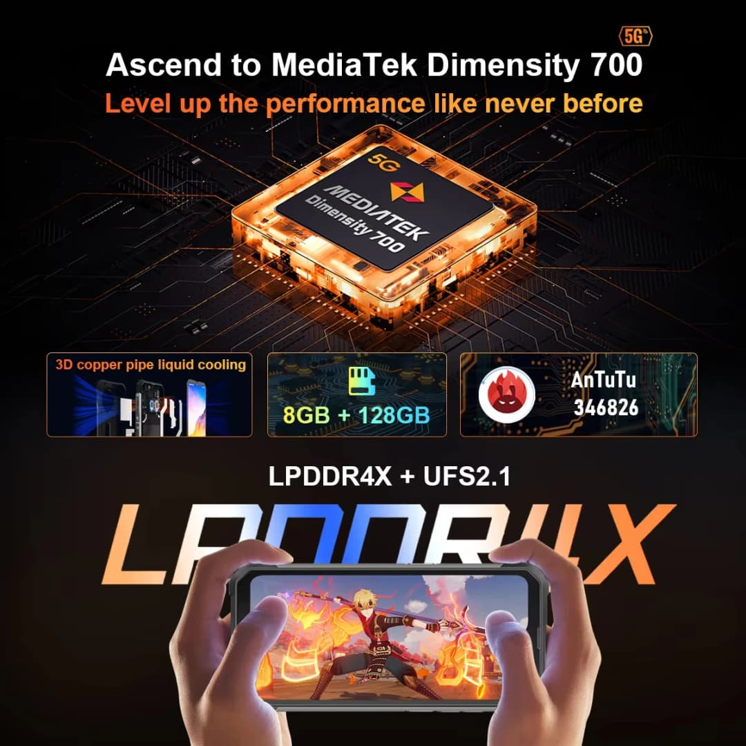 Blackview BL8800 Pro Rugged Phone 6.58" IPS+ Display Thermal Imaging Camera FLIR Smartphone 5G 8GB+128GB 50MP 8380mAh Android 11 - 3