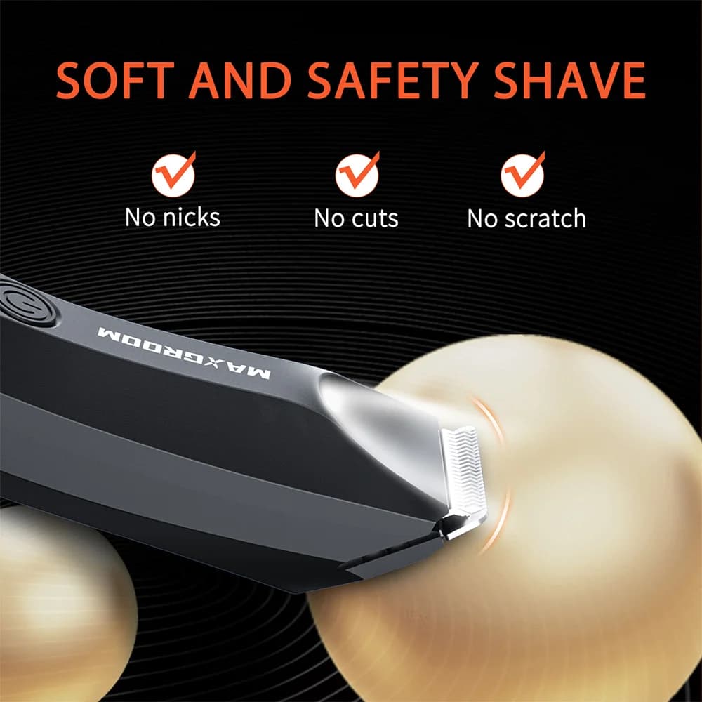 MAXGROOM Shaver for Men Ball Trimmer for Groin Pubic Grooming Body Hair Trimmer Replaceable Ceramic Blade Heads Electric Razor - 5