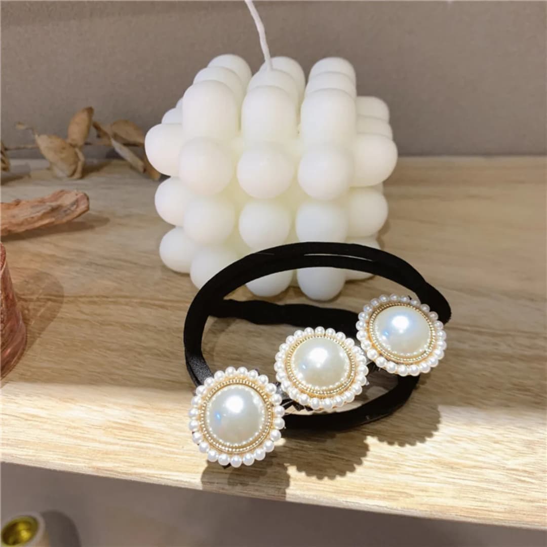 Korean Shell Hair Bun Maker Pearl Flower Bun Tool Lazy Volume Hairstyle - 4
