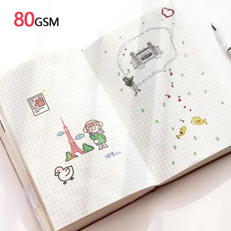 دفتر شبكي مقاس A5، سجل اجتماعات مكتب المدرسة والمجلات 80GSM/264 صفحة دفتر ملاحظات ورقي متقلب جدول أعمال 2025/26 - 4