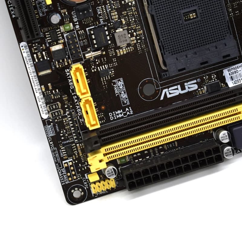 مجموعة لوحة أم ASUS AM1I-B/K30BD DP Mini ITX مع بطاقة معالج، ذاكرة DDR3، شريحة AMD A320، PCI-E 3.0، SATA2، USB2.0، مقاس 17*17 سم، للمكتب - 6