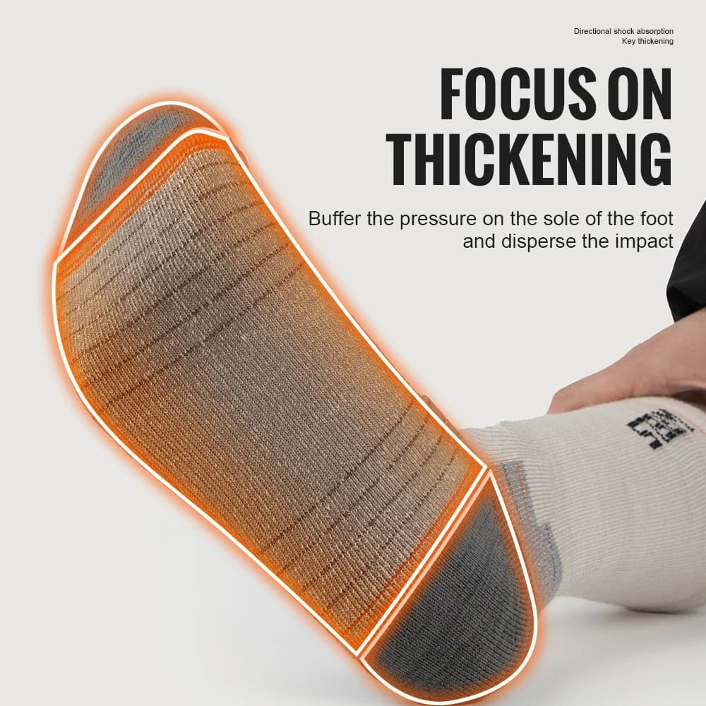 WRELS Merino Wool Socks Hiking Running Socks Soft Lightweight Shock Absorption Damping Mid-Calf Breathable Ankle Cycling Socks - 6