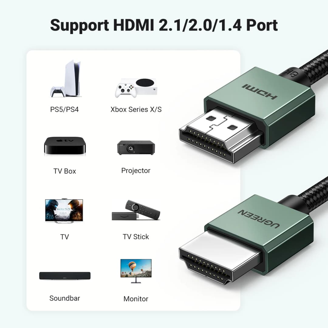 UGREEN HDMI-compatible Cable 8K/60Hz Video Cables for TV Xiaomi Box Splitter Switcher 3D HDCP Computer Laptops Displays Cord - 6