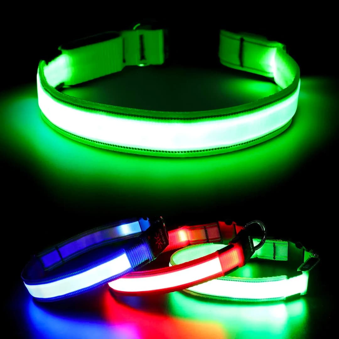 طوق مضيء LED قابل للتعديل طوق كلب مضيء USB قابل لإعادة الشحن وميض مضاد للفقدان/تجنب حوادث السيارات طوق كلاب منتجات الحيوانات الأليفة - 3
