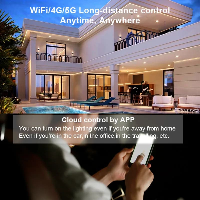 تحكم ليد واي فاي من تيا لأليكسا وجوجل هوم تحكم صوتي RGB RGBW CCT شريط ليد ذكي تحكم بالتطبيق BT RF عن بعد 2.4G DC12V-24V - 4