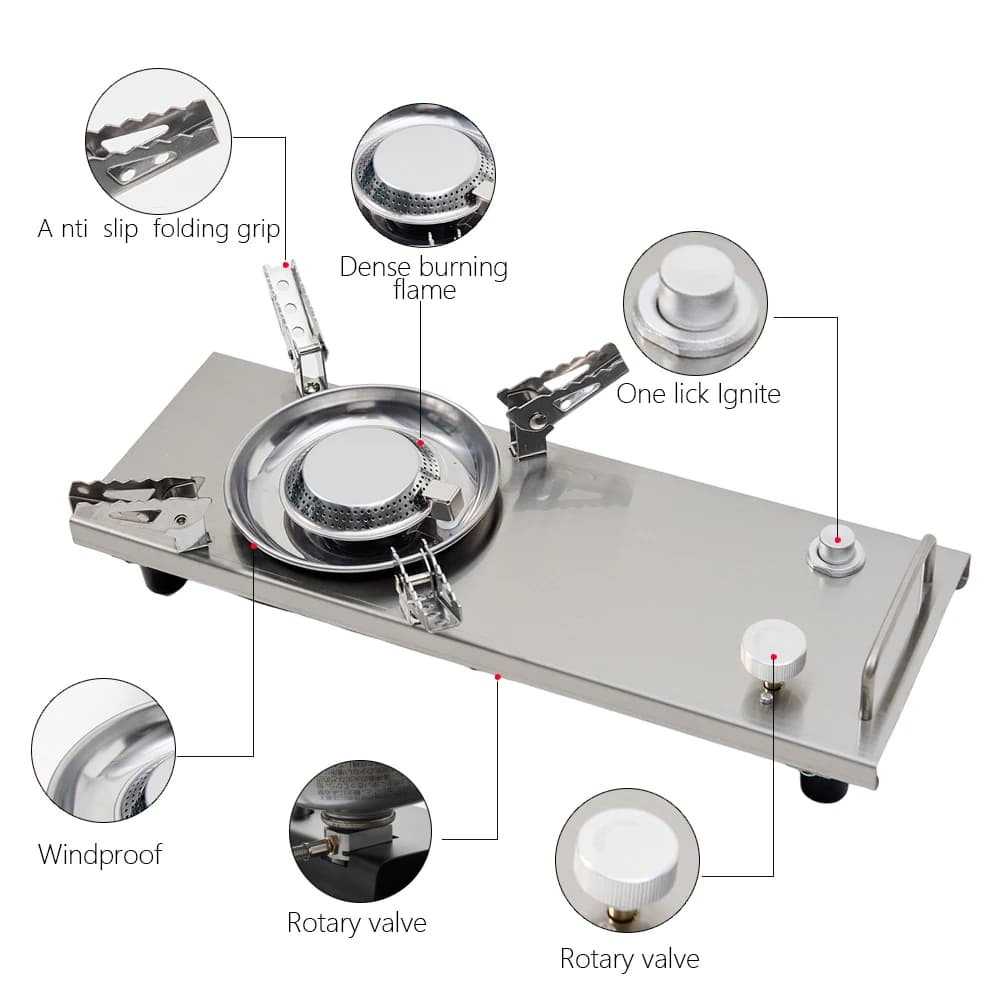 Pandatour Camping IGT 0.5UNT Gas Stove Outdoor One lick Ignite High Effi Ciency Camping Supplies Table Stove High Firepower - 3