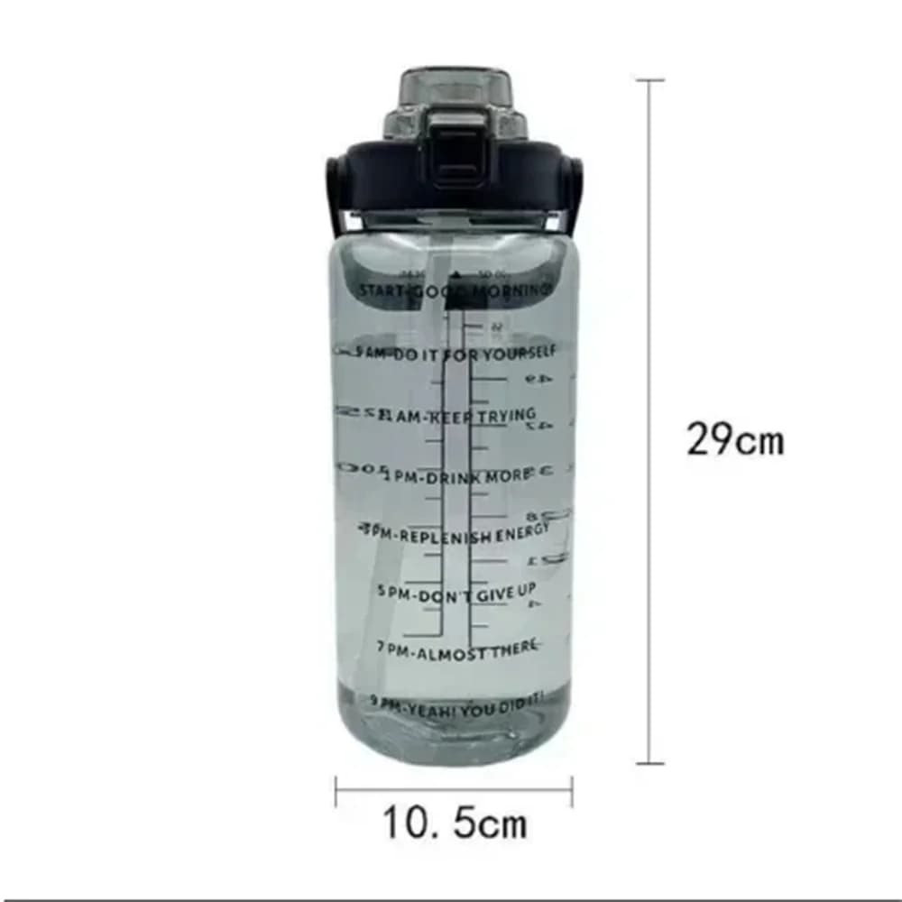 2L Portable 1pc Water Bottle Large Capacity Plastic Straw Water Cup Drink Bottle With Time Marker For Outdoor Sports Fitness - 6