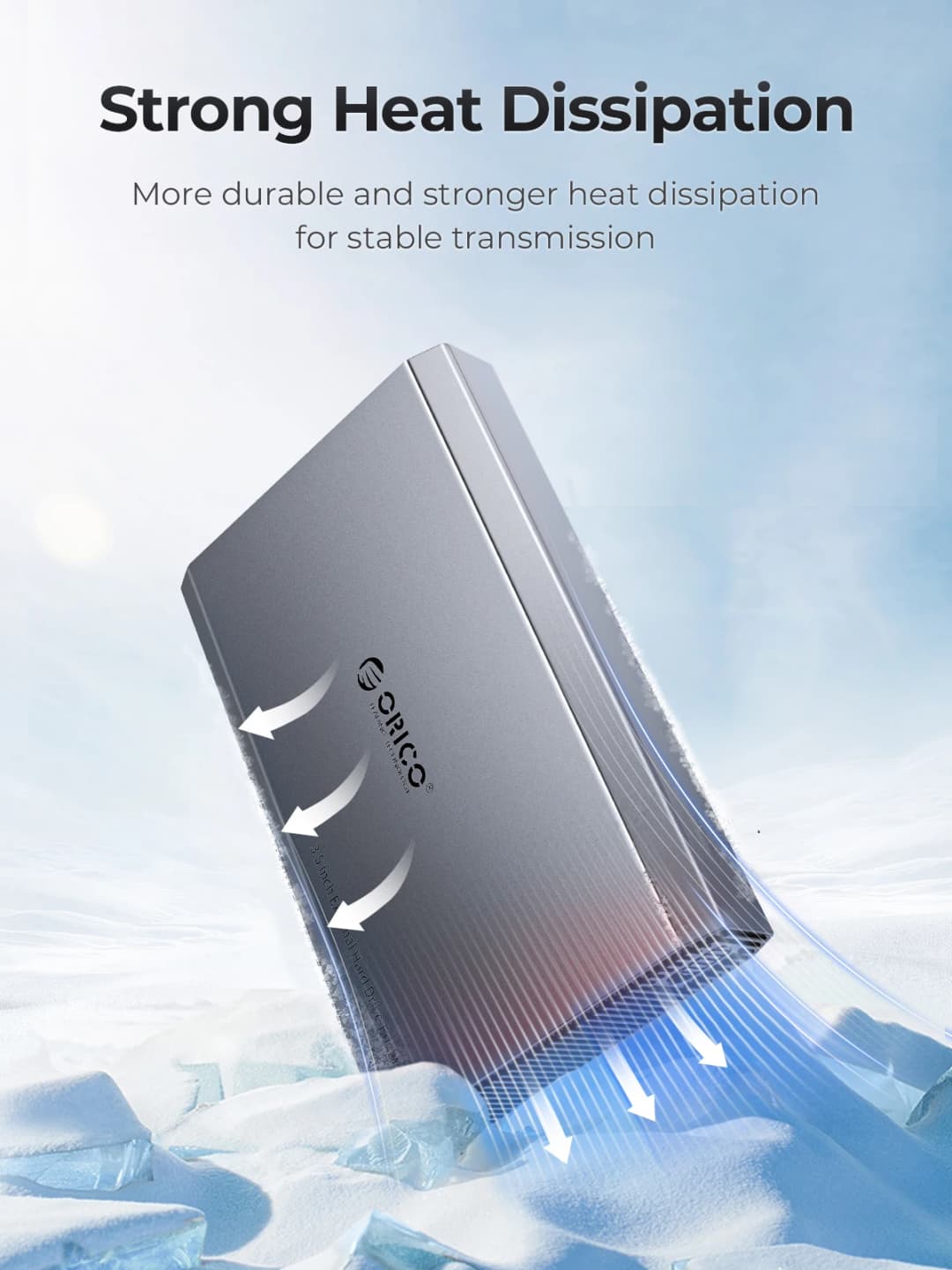 ORICO غطاء ألمنيوم 3.5 لمحرك الأقراص الصلبة مع USB 3.2 الجيل 2 سرعة نقل 5/6 جيجابت/ثانية لـ 3.5/2.5 بوصة SATA HDD SSD حتى 20 تيرابايت - 6
