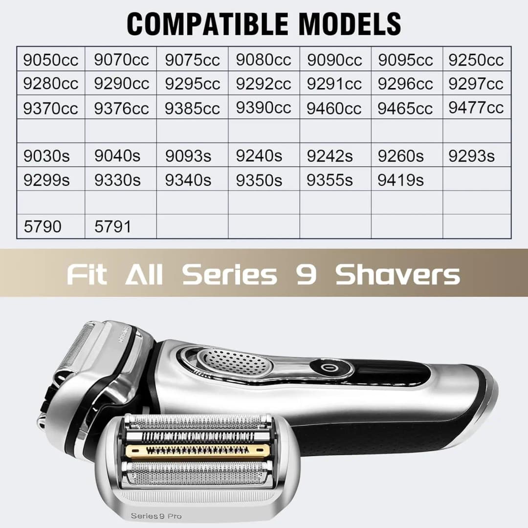 New 94M Series 9 Replacement Head Compatible with Braun Series 9 Pro 9290cc 9291cc 9370cc 9376cc 9293s 9260s Electric Shaver - 2